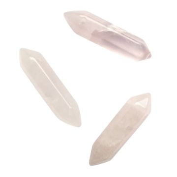 Natural stone Rose quartz - arrowhead, icicle, amulet - big 32x9 mm