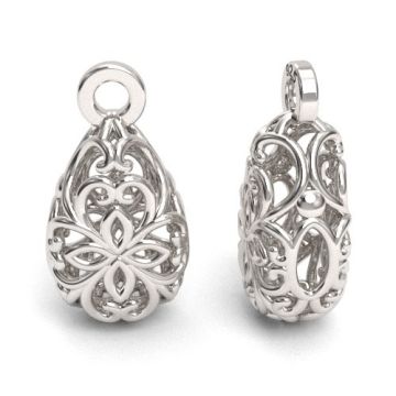 Decorative pendant, open-work teardrop charm , silver 925 S-CHARM 759