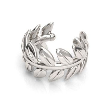 Decorative ear cuff with leaves, silver 925 NA 8