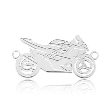 Engravable connector - motorcycle pendant, Silver 925 BL 981 - 0,4 mm