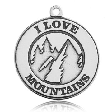 Charm 'I Love mountains' Silver 925 BL 587 - 0,8 mm