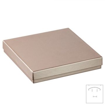 High-quality paper jewelry box in champagne colour / metalic - 16,4 x 16,4 cm PD-DUBAI BR-VG75