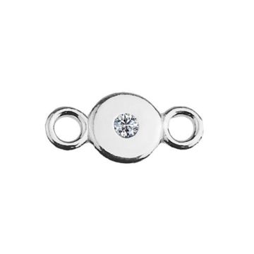 Tiny Connector Circle with crystal, Silver 925 S-CHARM 450