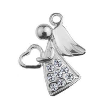 Charm ANGEL with crystals, Silver 925 H-40