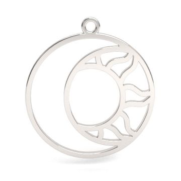 Decorative charm - Sun and moon , silver 925 BL 931 - 0,4 mm