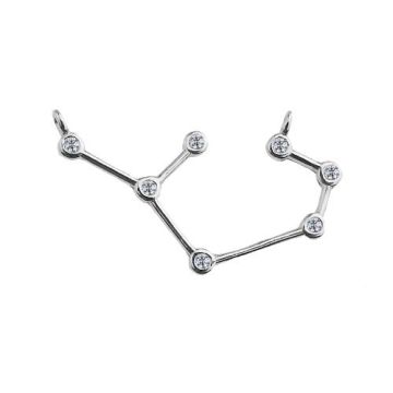 Connector Zodiac Sign - Constellation of  Sagittarius with crystals, Silver 925 S-CHARM 364