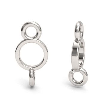 Small, decorative connector  - circle, round, silver 925 S-CHARM 746