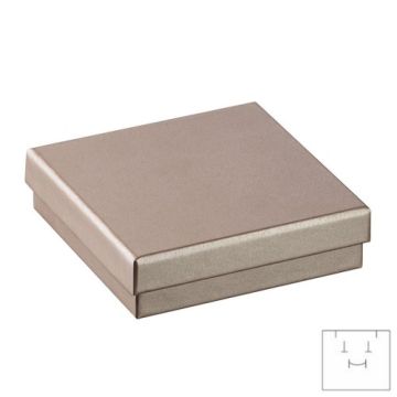 High-quality paper jewelry box in champagne colour / metalic - 8,6 x 8,6 cm PD-DUBAI BR-VG35