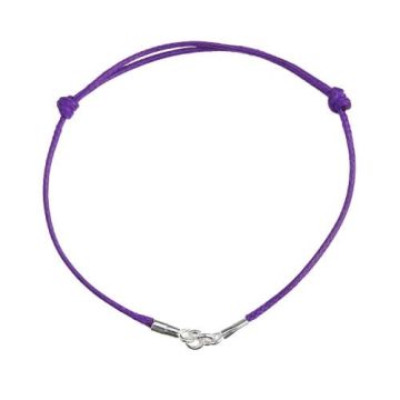 Purple Cord Bracelet Finding Silver 925 13-24 CM