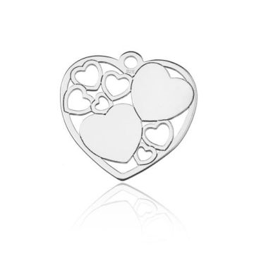 Engravable Charm Heart Silver 925 BL 546 - 0,4 mm