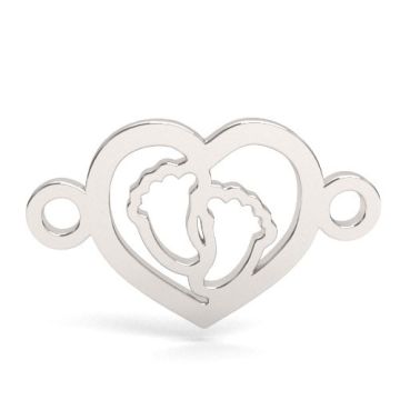 Little heart charm with a baby feet, silver 925 BL 917 - 0,8 mm