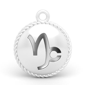 Decorative pendant - Capricorn Zodiac Sign, Silver 925 P10