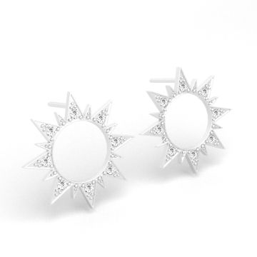 Decorative studs - sun with Preciosa crystals, silver 925 SZ 525