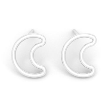 Stud earrings - small moon, 925 silver D17