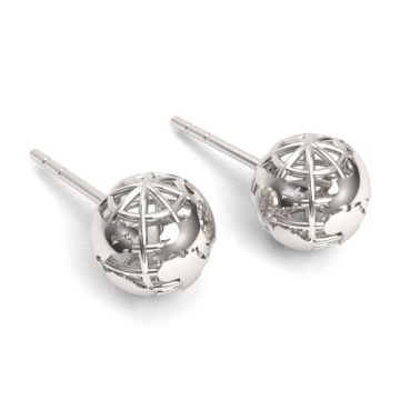 Decorative, open work Globe Earstuds, silver 925 SZ 661