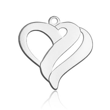 Charm Heart engravable Silver 925 BL 461 - 0,4 mm