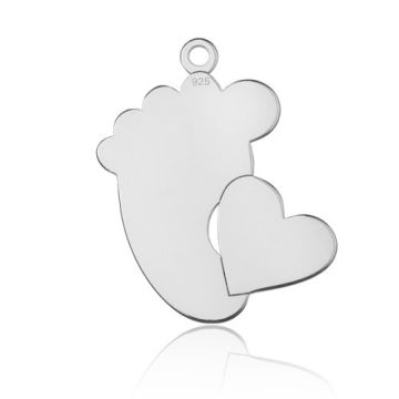 Engravable Charm Foot with Hearts Silver 925 BL 543 - 0,4 mm