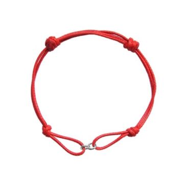 Red Cord Bracelet Finding Silver 925 13-21 CM