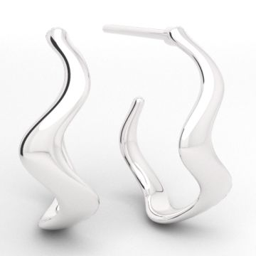 Big Stud earrings in an irregular, wavy shape, silver 925 EX 39