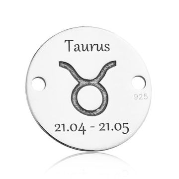 Connector Zodiac Sign Taurus Silver 925 BL 614 - 0,4 mm