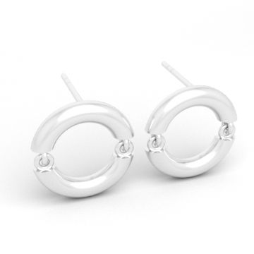 Stud earrings in the shape of a circle - movable, silver 925 SZ 168