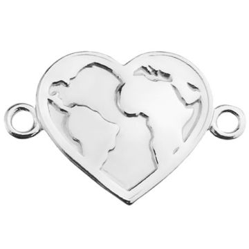 Connector Heart-Globe Silver 925 S-CHARM 490