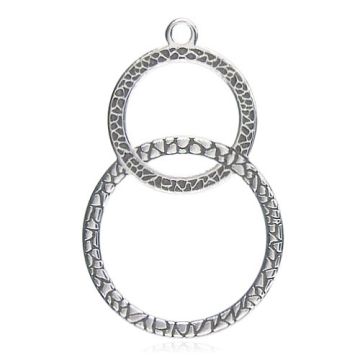 Decorative charm, two circles with an engraved pattern, silver 925 BL 953 - 0,4 mm