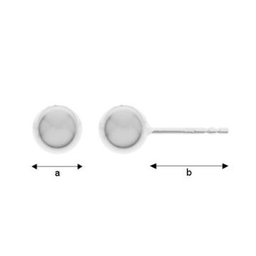 Earstud with ball 6 mm, Silver 925 KLSG 6