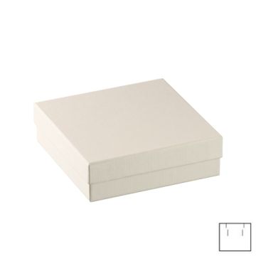 High-quality paper jewelry box in beige colour 6,6 x 6,6 cm PD-TORINO BE-VP27