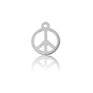 Oval Charm PEACE Silver 925 BL 60 - 0,8 mm