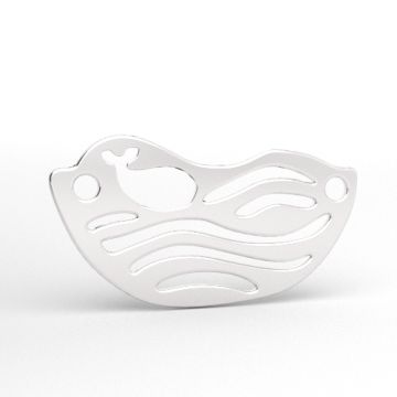 Open-work connector - sea with whale, 925 silver BL 1011 - 0.4 mm