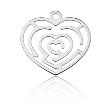 Charm Heart-Maze Silver 925 BL 553 - 0,4 mm