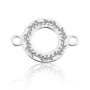 Connector Circle with Floral Engraving Silver 925 BL 684 - 0,4 mm