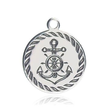 Decorative charm, pendant with an engraved anchor, silver 925 BL 949 - 0,4 mm