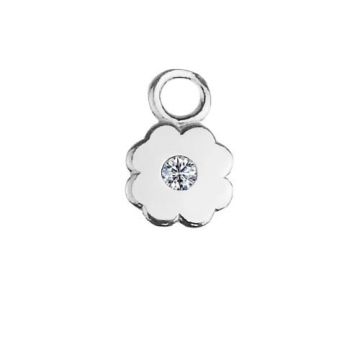 Tiny Charm Flower with crystal, Silver 925 S-CHARM 453