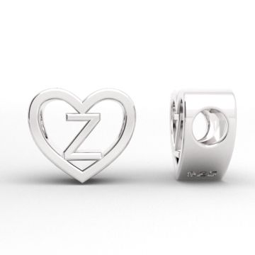 Decorative open-work charm, Heart with letter Z, silver 925 HEART ODL-Z