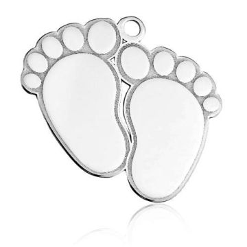 Engravable Charm 2 Feet Silver 925 BL 759 - 0,4 mm