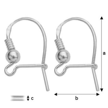 Earwire, kidney with open loop Silver 925 BZ 3