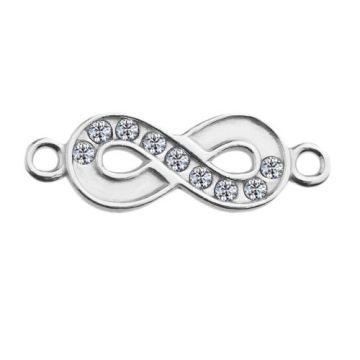 Connector Infinity with crystals, Silver 925 S-CHARM 382