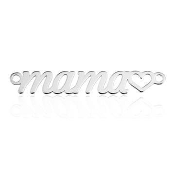 Connector Mama and Heart Silver 925 BL 656 - 0,8 mm