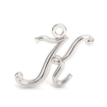 Decorative Charm - Letter K, Silver 925 Letter K