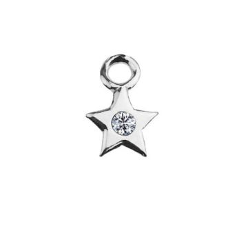 Tiny Charm Star with crystal, Silver 925 S-CHARM 455