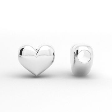 Decorative charm/bead Heart, Sterling Silver 925 MINI CHARM 1