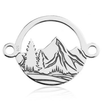 Connector Mountains, silver 925 BL 803 - 0,8 mm