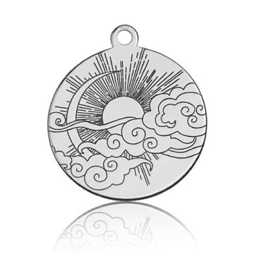 Charm Engraved Sun Silver 925 BL 372 - 0,8 mm