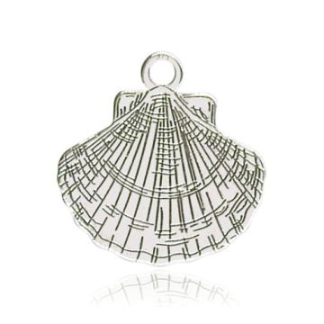 Decorative charm, seashell pendant with an engraved pattern, silver 925 BL 951 - 0,4 mm