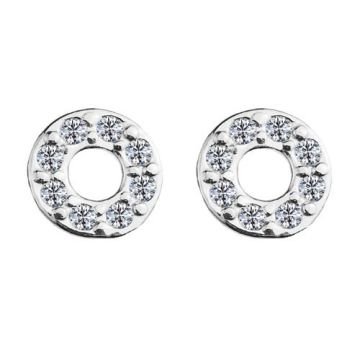 Earstuds/Earrings Circles with crystals, Silver 925 SZ 98