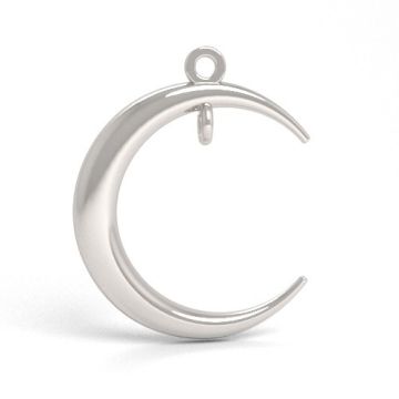 Decorative pendant - moon with an open jumpring, Silver 925 S-CHARM 786