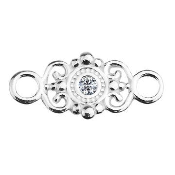 Decorative Connector with crystals, Silver 925 S-CHARM 465