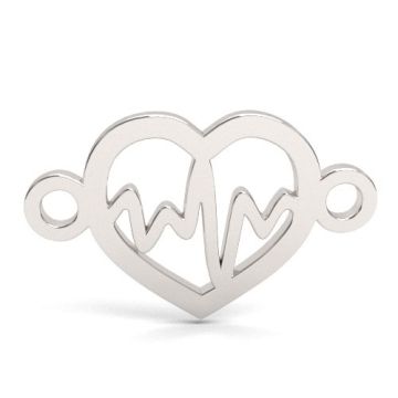 Little heart charm with a life line / pulse, silver 925 BL 918 - 0,8 mm